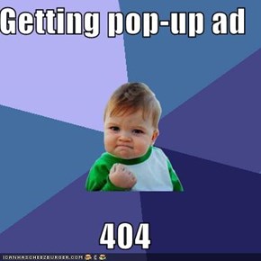 Getting pop-up ad  404