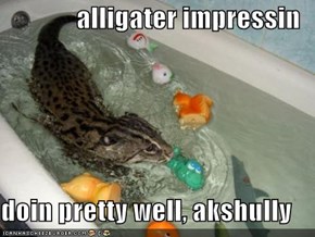 alligater impressin  doin pretty well, akshully