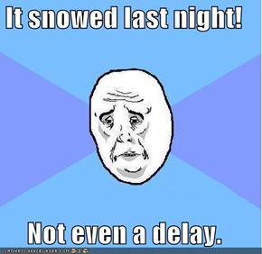 It snowed last night!  Not even a delay.