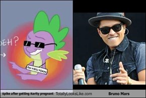 Spike after getting Rarity pregnant Totally Looks Like Bruno Mars