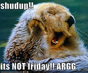 shudup!!  its NOT friday!! ARGG