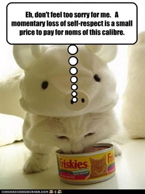Eh, don't feel too sorry for me.   A momentary loss of self-respect is a small price to pay for noms of this calibre.
