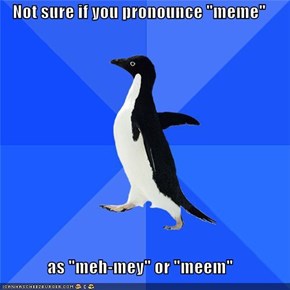Not sure if you pronounce "meme"  as "meh-mey" or "meem"