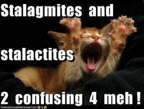 Stalagmites  and stalactites               2  confusing  4  meh !
