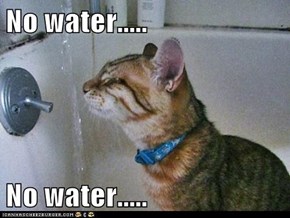 No water.....  No water.....