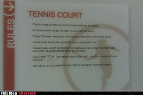 Best Tennis Court Sign EVER.