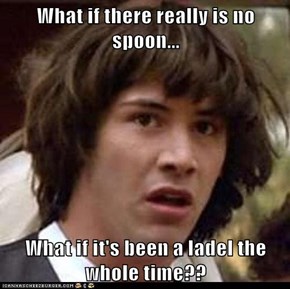 What if there really is no spoon...  What if it's been a ladel the whole time??