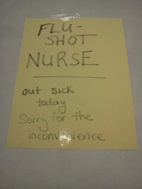 Flu Shot Sign Fail