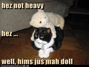 hez not heavy hez ... well, hims jus mah doll