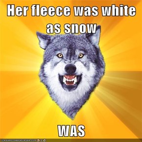 Her fleece was white as snow  WAS