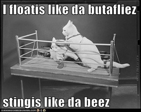I floatis like da butafliez  stingis like da beez