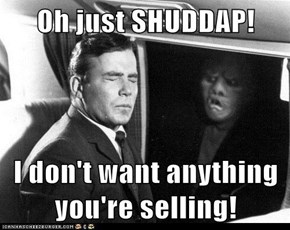 Oh just SHUDDAP!  I don't want anything you're selling!