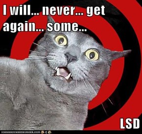 I will... never... get again... some...  LSD