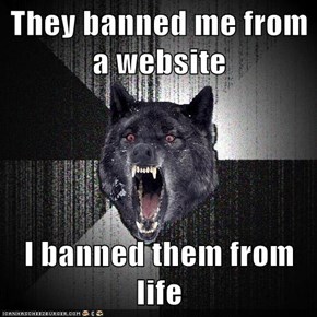 They banned me from a website  I banned them from life