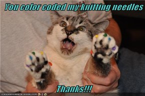 You color coded my knitting needles  Thanks!!!