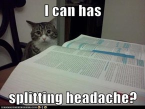 I can has  splitting headache?