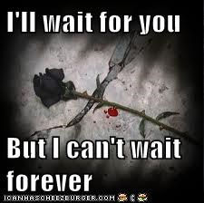 I'll wait for you  But I can't wait forever