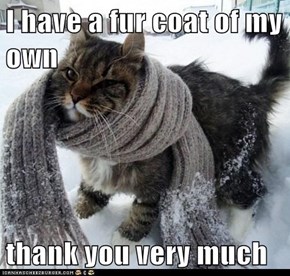 I have a fur coat of my own  thank you very much