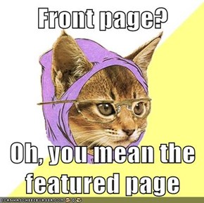 Front page?  Oh, you mean the featured page