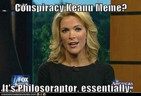 Conspiracy Keanu Meme?  It's Philosoraptor, essentially.