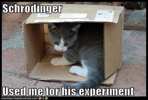 Schrodinger  Used me for his experiment
