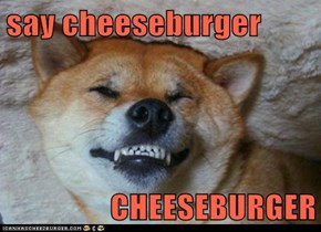 say cheeseburger  CHEESEBURGER