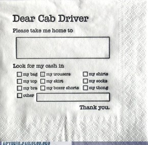 I Keep a Few Dozen Completed Napkins My Pockets