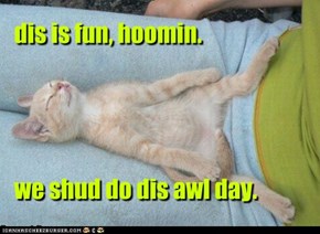 dis is fun, hoomin.     we shud do dis awl day.