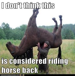 I don't think this  is considered riding horse back